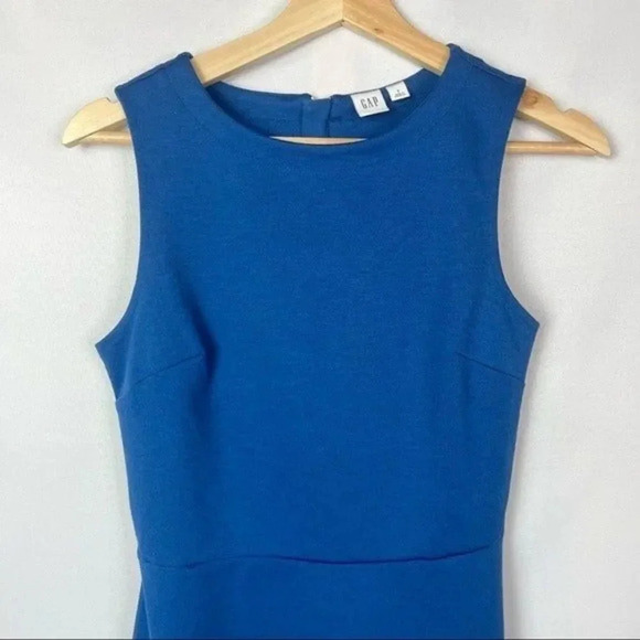 GAP Electric Blue Fit & Flare Ponte Flutter Mini Dress 2 - Picture 4 of 5